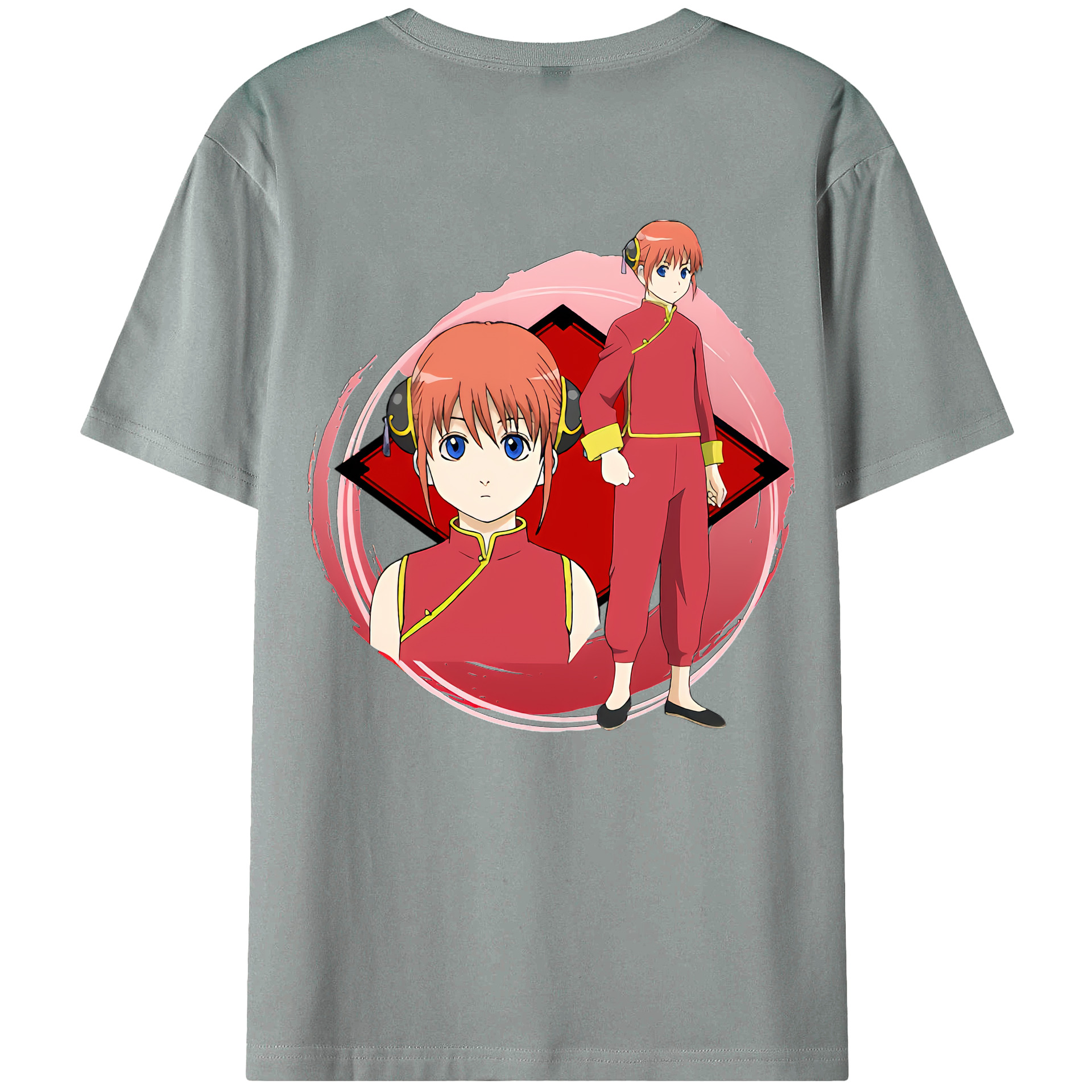 （画像用） ぎんたま 坂田銀時（さかたぎんとき） 神楽 志村新八（しむら しんぱち） GINTAMA Sakata Gintoki Kagura Shimura Shinpachi 綿100％ メンズ半袖Tシャツ（バックプリント） 通気性